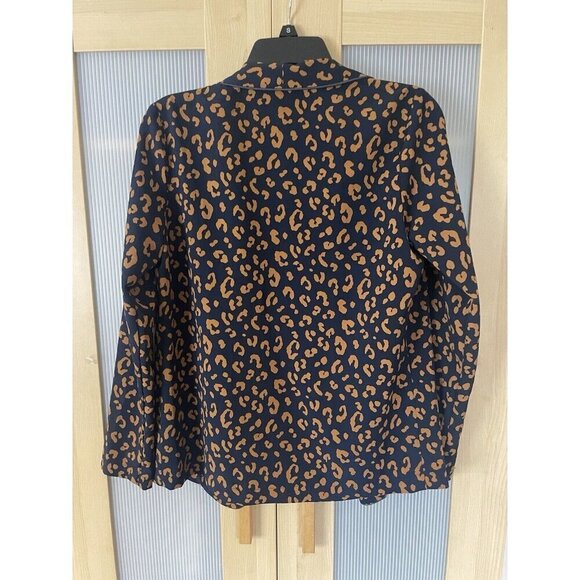 BOBEAU Animal Print Blazer Sz XS Open Front Cardigan Blouse Anthropologie - Picture 4 of 4